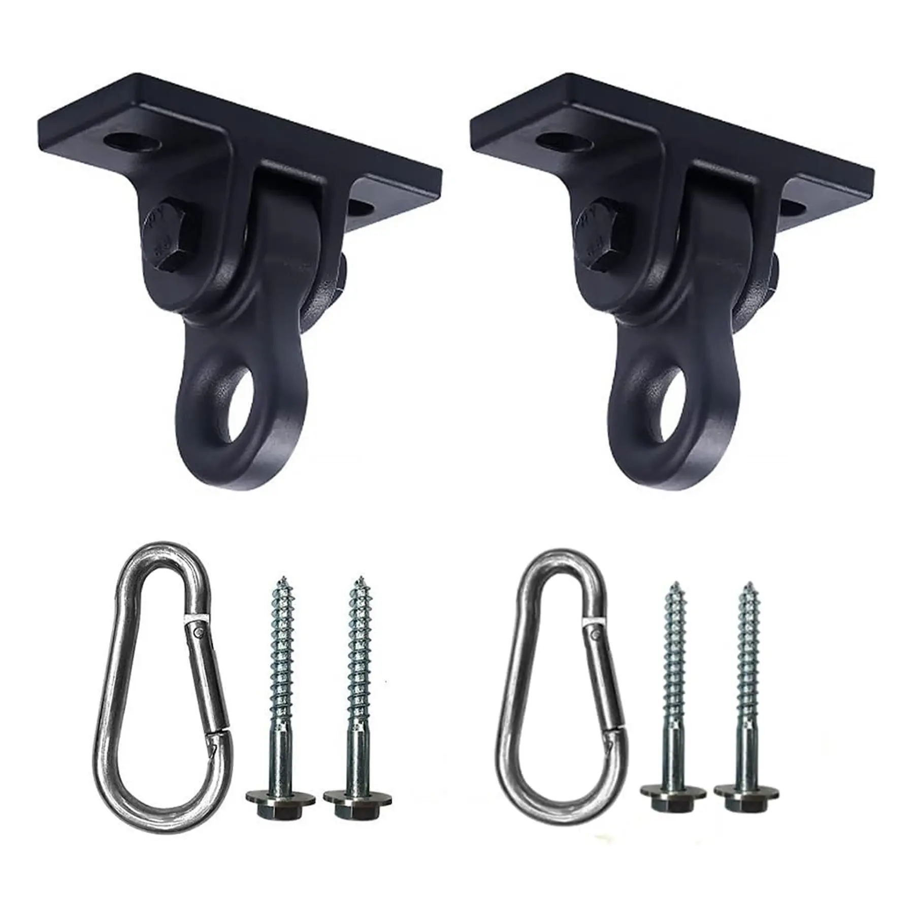 Heavy Duty Black Swing Hangers Screws Bolts Included Over 5000 lb Capacity Playground Porch Yoga Seat Trapeze Wooden Sets Indoor Outdoor 2 Pack