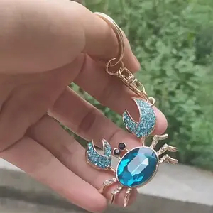 【Quick delivey】 Sparkling Crystal Crab Insect Keychain, Beautiful Ladies And Girls Keychain Bag Decoration