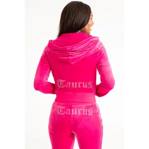 Juicy Couture Taurus Customizable Big Bling Velour Hoodie