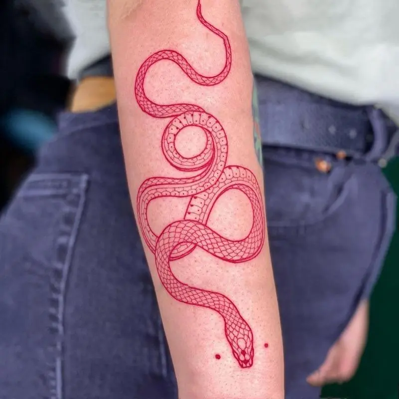 Snake Pattern Temporary Tattoo Sticker, 1 Piece Waterproof Long Lasting Aesthetic Fake Tattoo Sticker for Arm Decor, Body Art Sticker for Women, Temporary Fake Tattoos