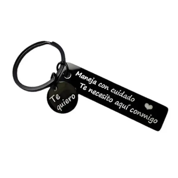 Memorial Day Drive Safe Stylish Keychain, Te necesito aqui conmigo Spanish Pendant for Him Her, I love you Gifts for Boyfriend Husband Birthday