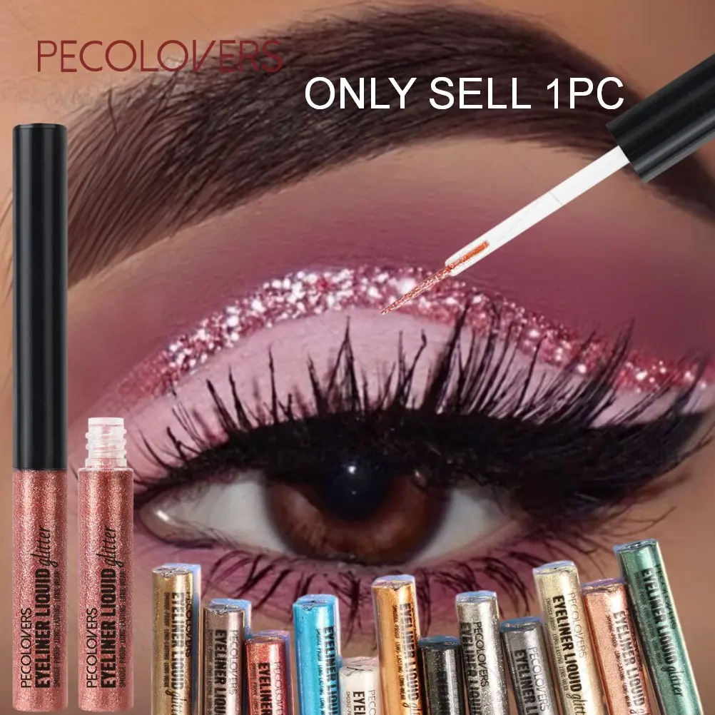 1PC Glitter Eyeliner with Ultra-fine Tip, Quick Drying, Not Easy To Fade, Multi-color Options, Daily Use, Graphic Eyeliner, Eye Makeup Products, Eye Makeup Supplies