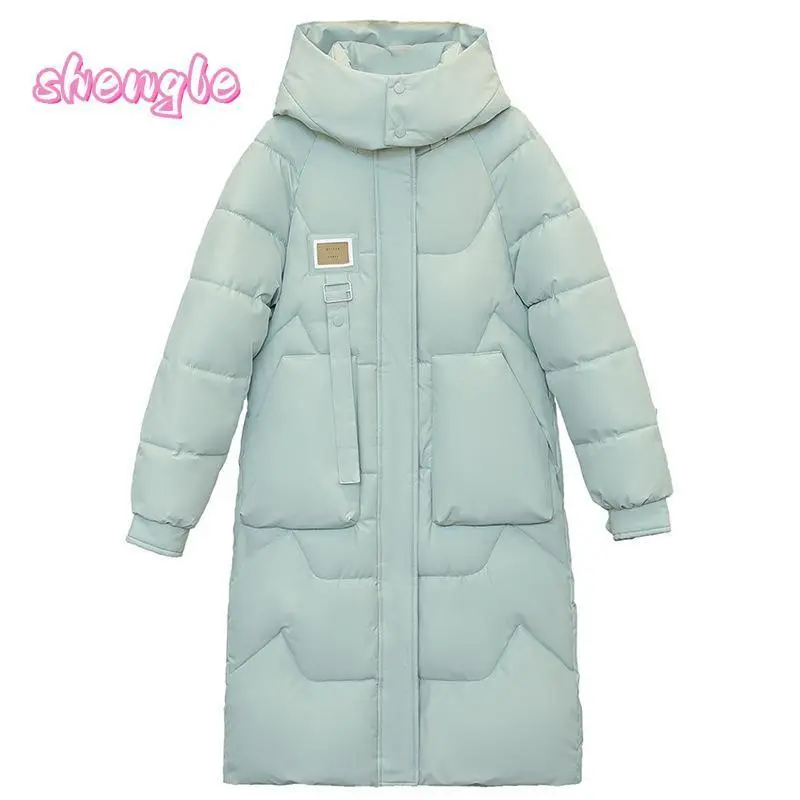 Hooded Long Puffer Coat Women Long Ladies Quilted Outerwear Jacket Big Pocket, Water Repellent Winter Warm Long Sleeve Tops Coat used with raincoat