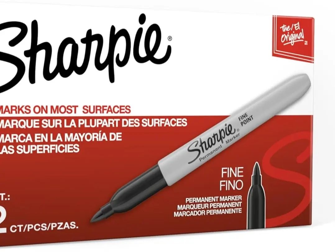 Sharpie Permanent Markers, Fine Tip, Black, 12 Count - Quick Drying, Fade Resistant, For Wood, Plastic, Paper, Metal, And More