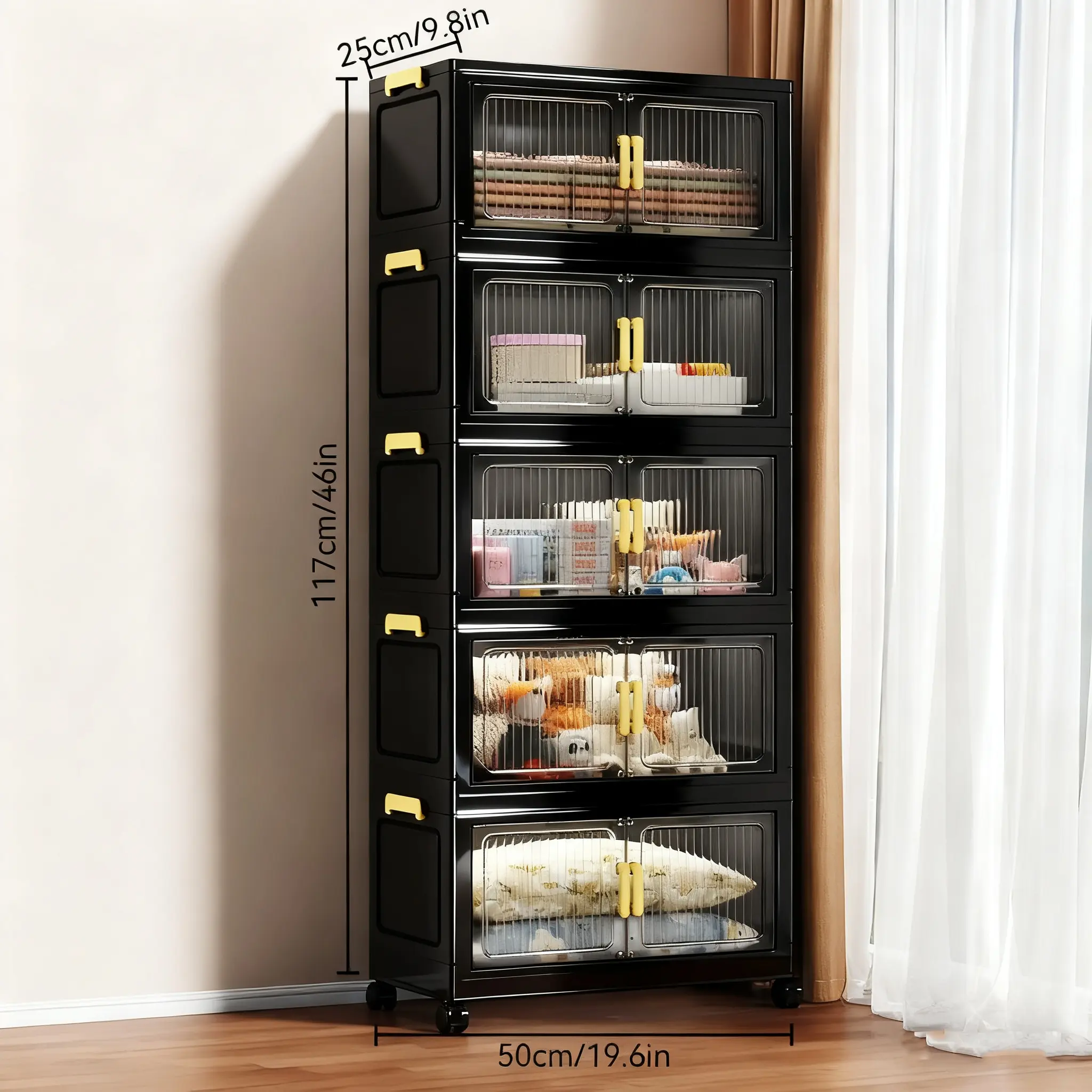 5th Floor—Magnetic doors and wheels.