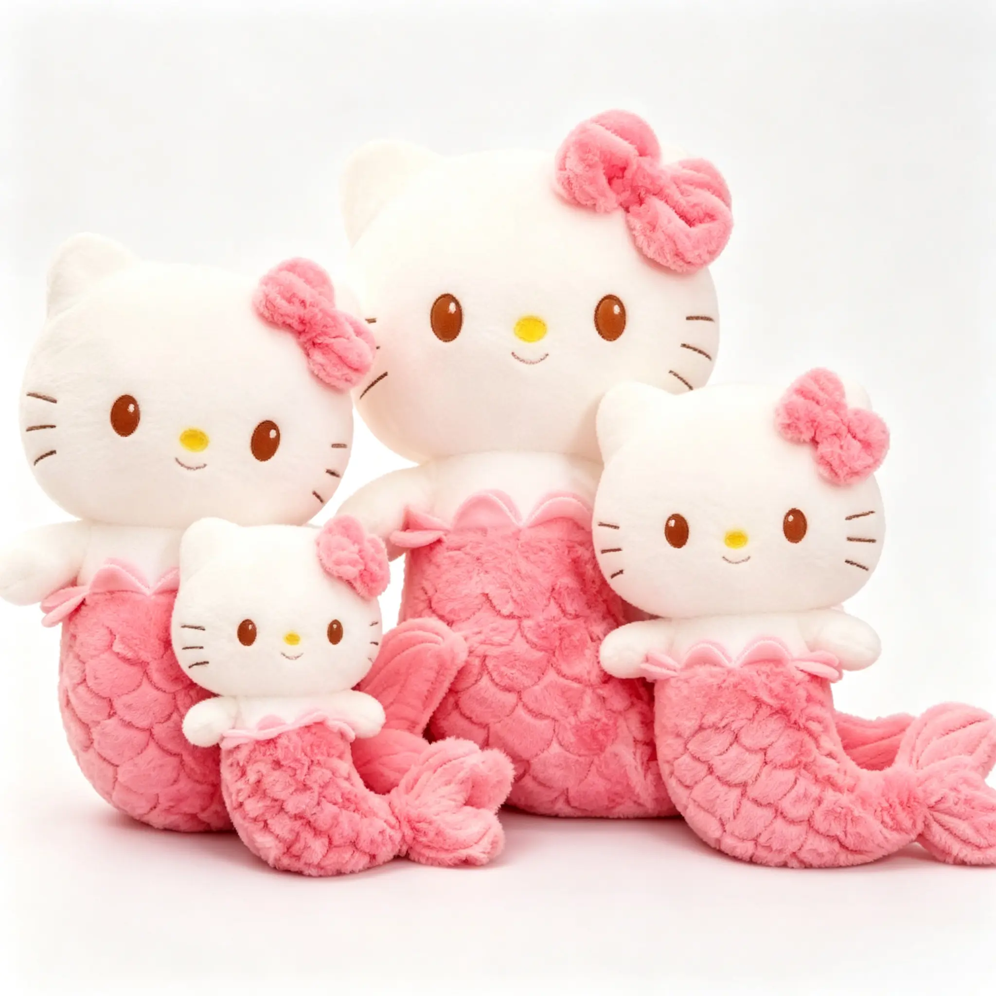 Hello Kitty Mermaid Themed Plush Toy Official Sanrio Licensed 15.75 Inches Ultra Soft Fluffy Stuffed Doll Cute Kawaii Cartoon Collectible Figure Bedroom Desktop Ornament Birthday Holiday Gift for Kids Teen Girls Sanrio Fans