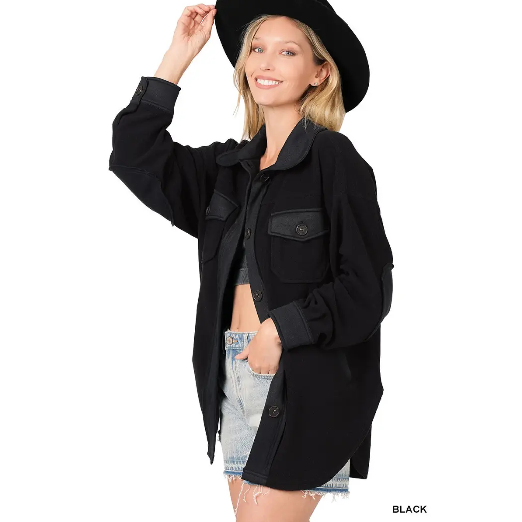 Fleece Oversized Button Shacket
