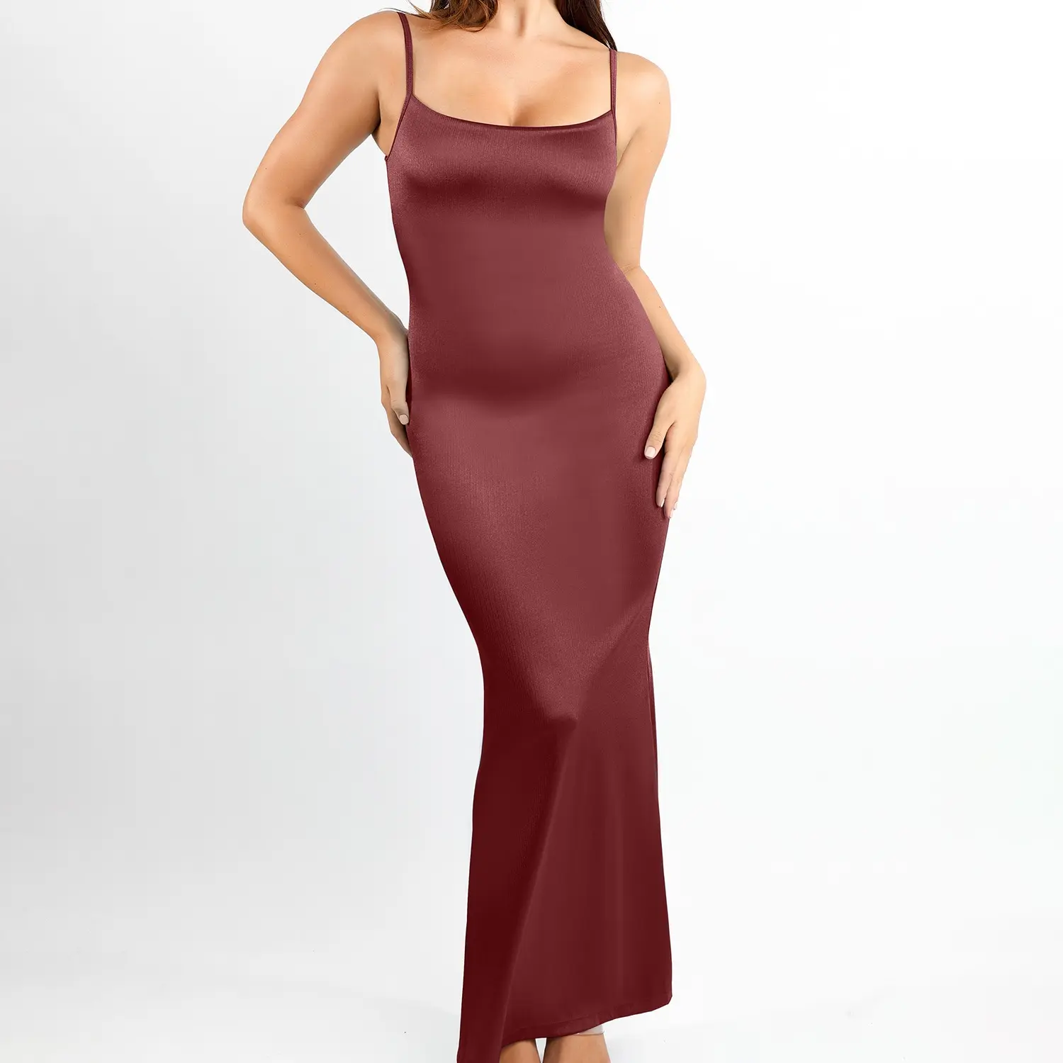 Slip Shine Maxi Dresses-Wine