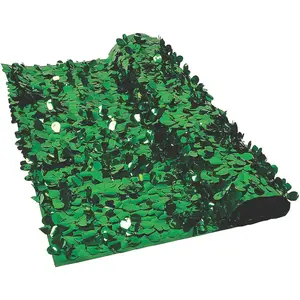 15ft Green Metallic Floral Vinyl Party Curtain