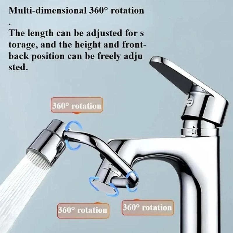 Rotatable Faucet Filter Extender for Kitchen & Bathroom Anti-Splash Dual-Mode Spray Head Accessory Enhances Water Flow