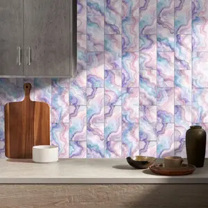 16/32pcs Classic Marble Tile Wall Stickers, Peeling And Pasting Waterproof Tiles, Self-Adhesive PVC Waterproof Tiles, Wall Decorative Wall Stickers, Used For Waterproofing And Stain Prevention In Kitchens And Bathrooms