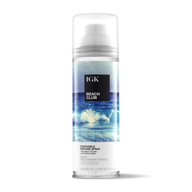 IGK BEACH CLUB Touchable Texture Spray | Hold + Volume + Lightweight | Vegan + Cruelty Free | Haircare, Salt-Free Formula, Long Lasting | 177ml | 5 oz