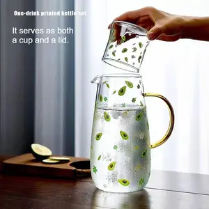 High temperature resistant cold kettle household Drinkware large capacity high borosilicate glass cold kettle set teapot one person drinking water set cup