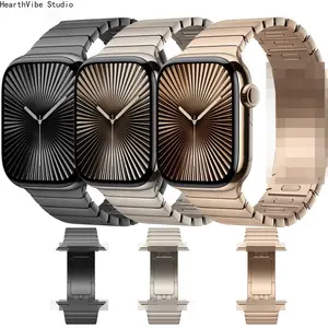 Compatible with Apple Watch Series 10 — Stainless Steel Metal Link Band with Original-Style Clasp (Fits Apple Watch Ultra 1/2), Wearable, Accessories