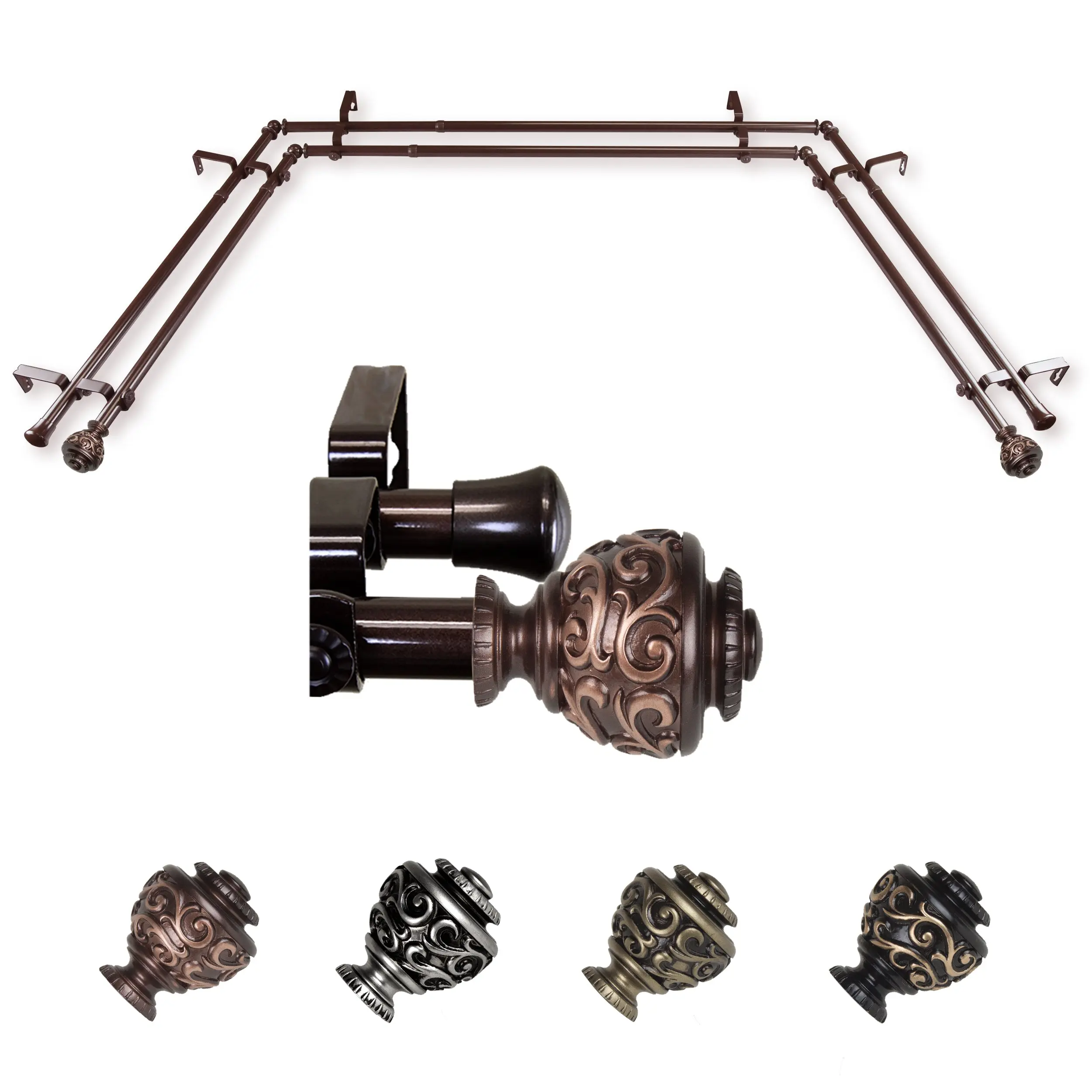 Eleanor 13/16" Double Bay Curtain Rod
