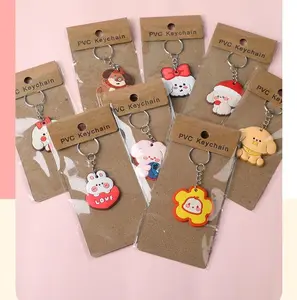 Cute Cartoon PVC Rubber Keychain – Fun Random Style Pendant Key Ring for Bags & Keys, Aesthetic Gift Accessories for Women & Men