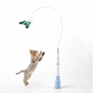 Rechargeable Automatic Butterfly Cat Toy - Interactive Rotating Teaser, Suction Cup Design, Boredom Relief for Indoor Cats & Kittens
