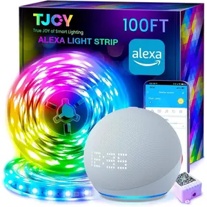 TJOY Led Strip Lights for Bedroom, Work with Alexa, RGB Color Changing Sync Led Lights with App Remote,Multi-Color Led Strip Lighting for Bedroom (APP+Remote+)