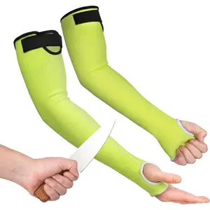 OriStout Cut Resistant Gardening Sleeves with Tumb Hole, Protective Arm Sleeves for Yard Work, Kitchen, Arm Guards for Biting, Pet Grooming, Gardening Gifts for Women, Green, 1 Pair
