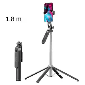 Tripod, for iPhone, with remote control, retractable phone tripod stand, selfie stick tripod for iPhone 15 14 13 12 11 series and Android phones