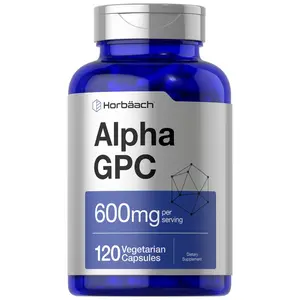 Horbäach Alpha GPC 600mg | 120 Capsules | Vegetarian, Non-GMO & Gluten Free Choline Supplement | Supports Healthy Memory, Focus and Clarity