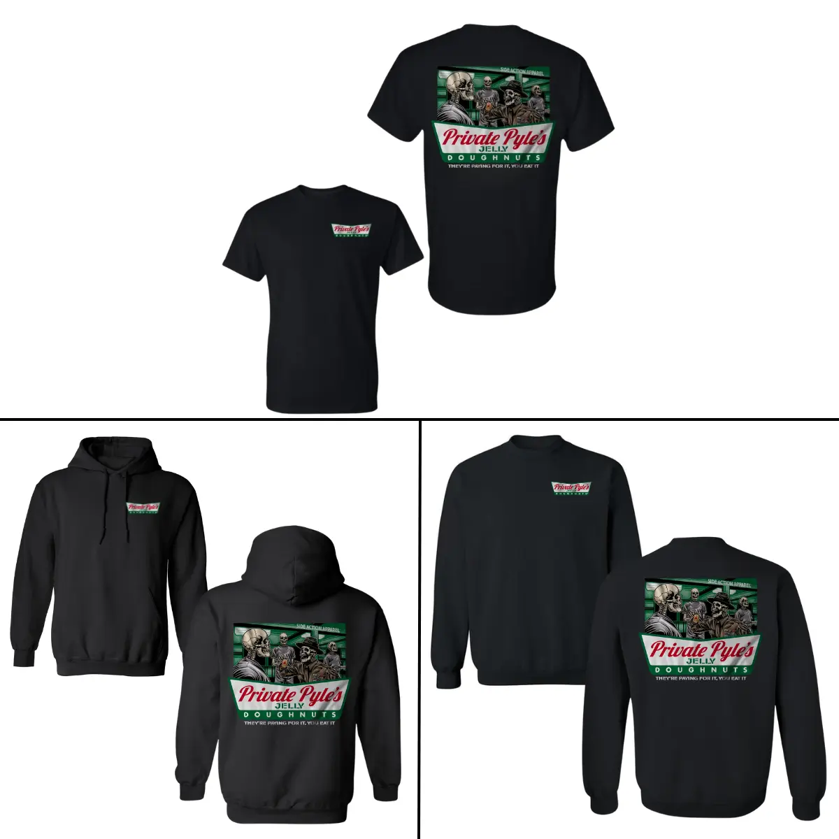 Private Pyle’s Jelly Doughnuts T-Shirt Hoodie and Sweatshirt with Military Drill Sergeant Parody Design, Soft Cotton Blend, Casual Streetwear for Men and Women, Funny Gift for Veterans and Humor Fans