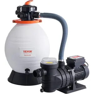 VEVOR 10 inch Sand Filter Pump, 1585 GPH, 0.33 HP Pool Pumps System Filters Combo Set with 6-Way Multi-Port Valve Pressure Gauge, Easy Installation for Domestic and Commercial PoolsVEVOR Super Brand Day