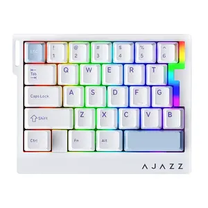 AJAZZ AK029 wired split mechanical keyboard ergonomic 29 key one handed gaming mechanical keyboard ice island switch 0.01mm ultra fast response HIFI level noise reduction support multiple systems suitable for esports games