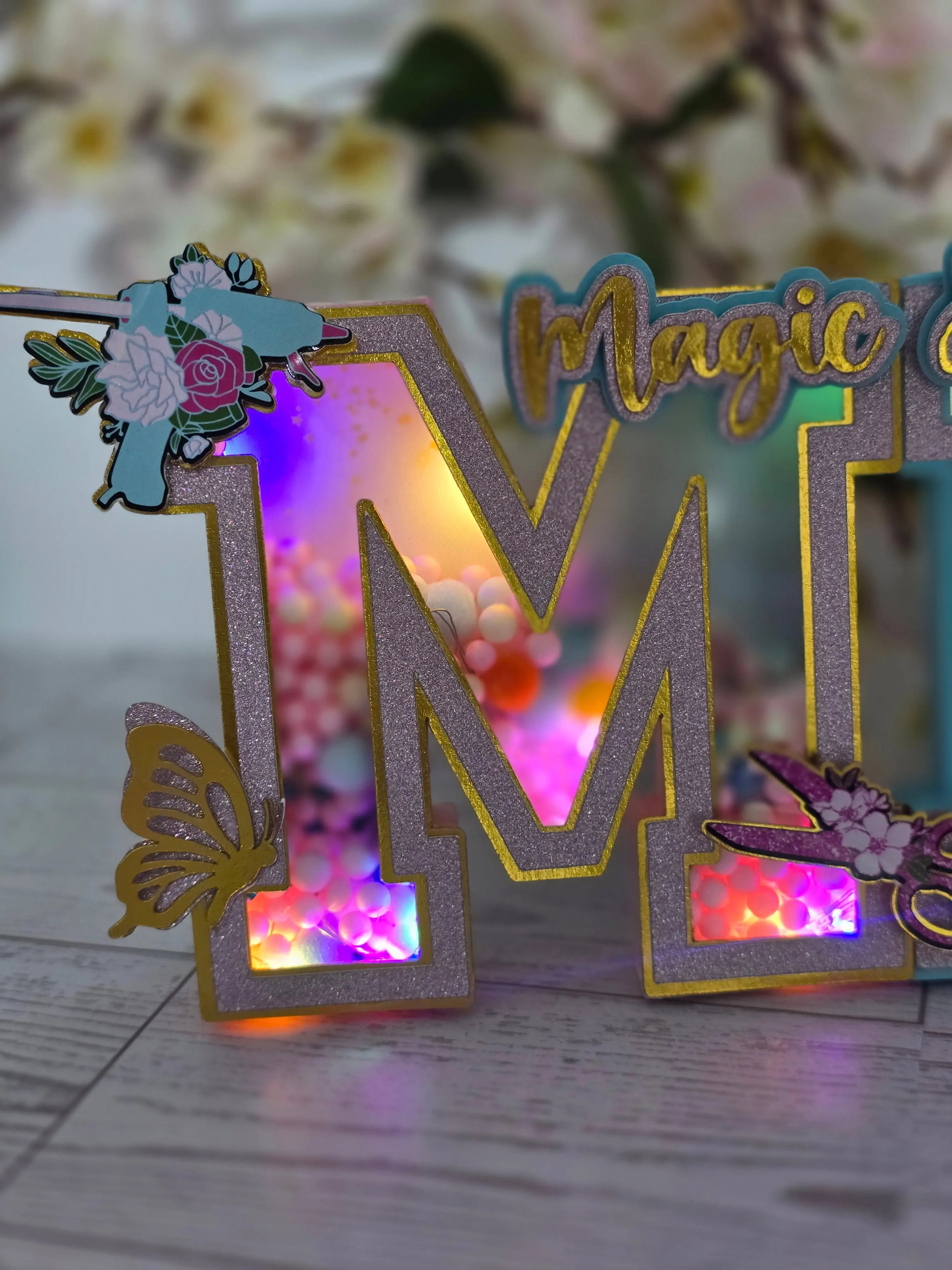 Personalized 3D Light-Up Letters - Handmade Customizable Home Supplies, International Birthday Decor for Festive & Cake Decoration Needs, Single Letter