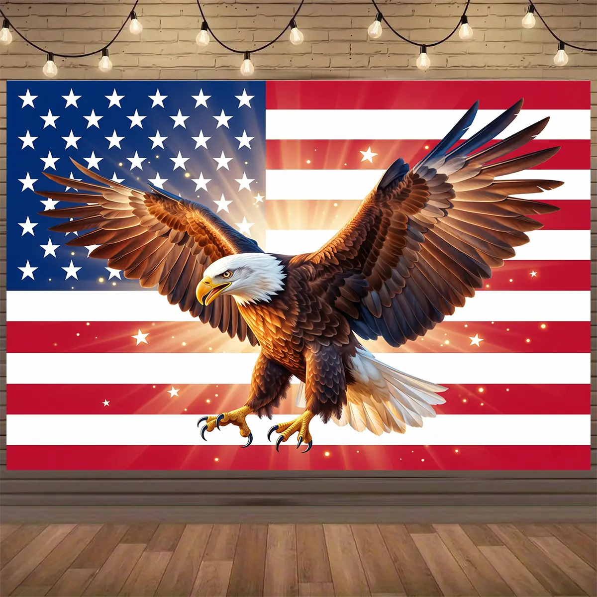 Eagle American Flag Polyester Background Decoration Background Photo Props, Polyester Banner Decor, Home Decor, christmas decorations, Room Decor, Wall Decor, Party Background Decor, Party Decor/supplies/gifts Decorative