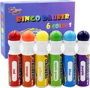 Bingo Daubers Dot Markers Mixed Colors Set of 6 Pack