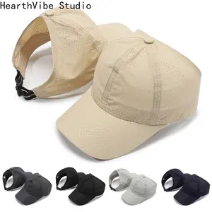 Women's Summer New Arrival: Breathable Mesh Sun Hat — Quick-Drying, Open-Top Visor for Outdoor Running & Sports (Designed for Ponytails)