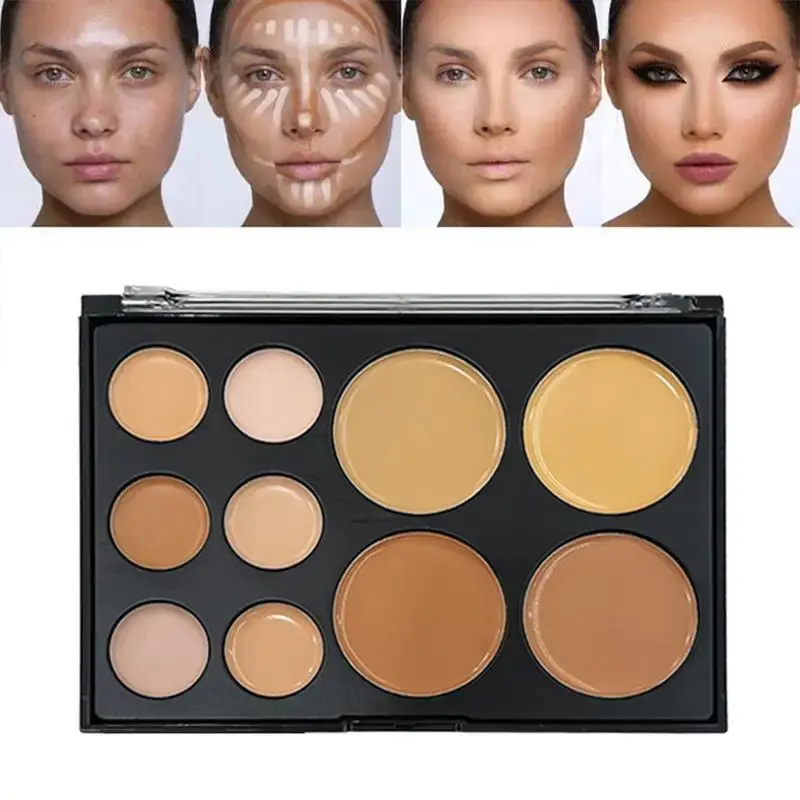 10 Colors Face Contour Cream Palette Color Correcting Concealer Palette Face Bronzer Makeup Highlight Contour Palette