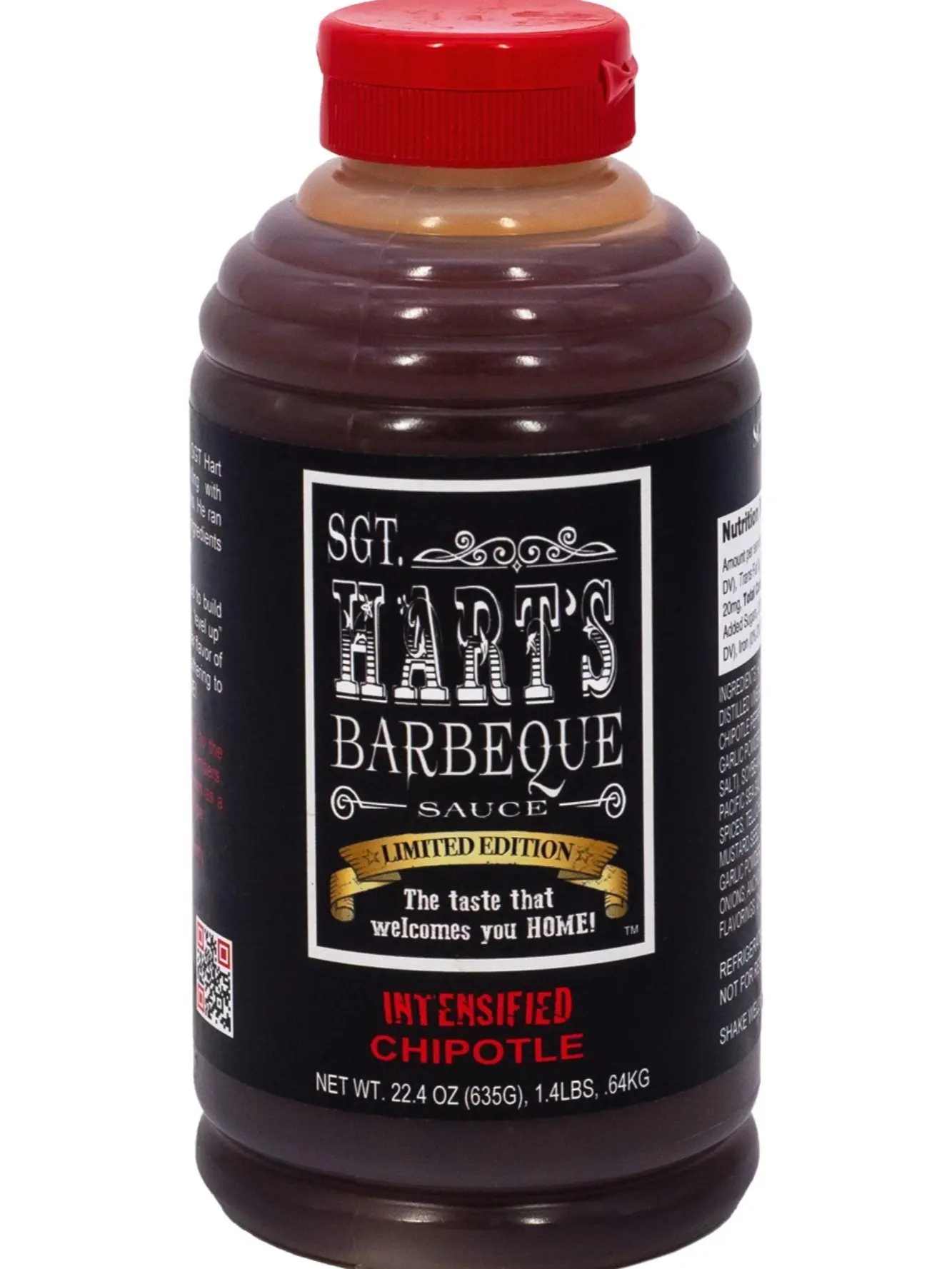 SGT. Hart's BBQ Sauce - Intensified Chipotle bold, smoky, spicy, and sweet flavors to elevate your BBQ experience.