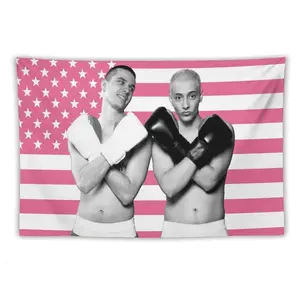 Hamzah and Martin wall tapestry poster for college dorm cave bedroom living room office party decoration gift Decorative Light Design Peach