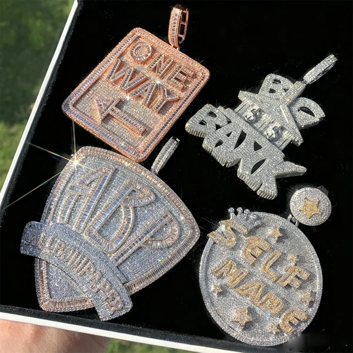 Iced Out, Hip Hop Letter, Statement Pendant, Necklace, AAAAA+ CZ, Bling, Streetwear Jewelry, Men Women.