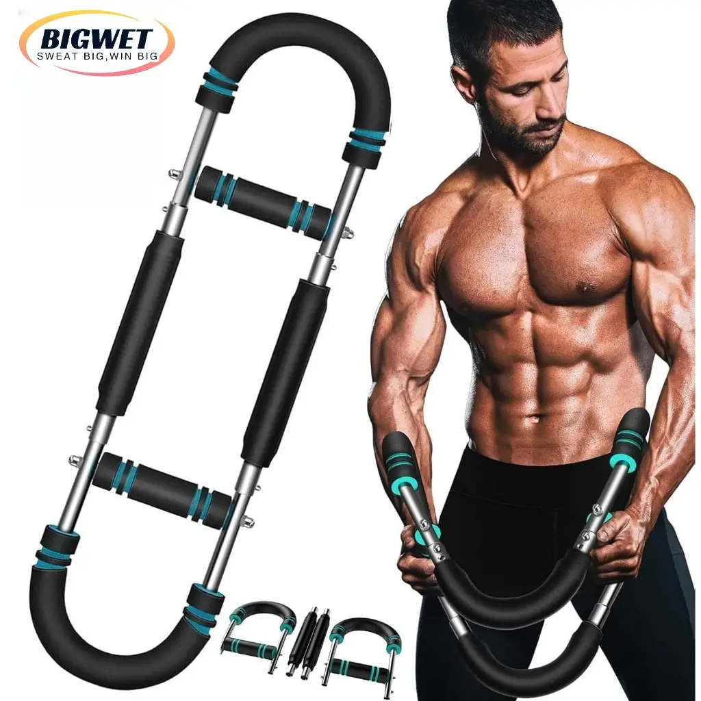 BigWet Adjustable Twister Arm Trainer 60-130LBS Heavy-Duty Spring Resistance for Adjustable Detachable Spring Strength Training Bar for Triceps, arm