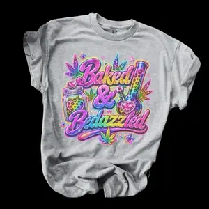 LF Stoners Collection Bleached Shirt Comfy Unisex Jersey Top Casual Vintage Style Short Sleeve Crew Neck Medium Length
