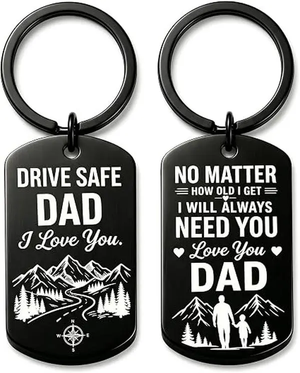 Fathers Valentines Day Gifts for Him Dad Stocking Stuffers for Men Drive Safe Keychain Boyfriend Christmas Husband