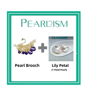 【Joey】Swan Pearl Brooch  + Lily Petal pearl   (Min 1 pcs pearl as gift) [Open in live]｜Freshwater Light color Petal Seedless Pearl -