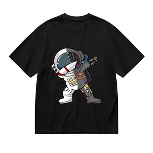 Funny Astronaut Graphic Tee – Dab Pose Space Black T-Shirt for Women & Men, Soft Relaxed Fit, Meme Statement Shirt