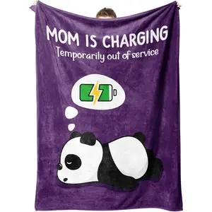 Gifts for Mom, New Mom Gifts for Women- Mom is Charging Blanket for Mom- Mom Birthday Gifts, Christmas/Birthday Gifts for Mom, Funny Mom Gifts, Soft Mom Blanket Throw for Napping Travel Camp