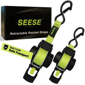 【DealsForYouDays】SEESE Car Tie Downs with Ratchets 1"x 11 ft-1500 LB Break Strength Cargo Straps for Moving Appliances, Lawn Equipment, Motorcycle Green