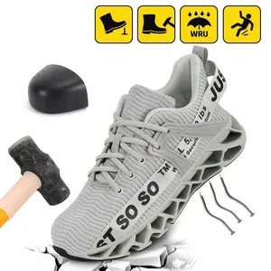 Steel Toe Shoes for Men Women Cushion Work Shoes Sneakers Slip Resistant Indestructible Construction Industrial Safety Shoes Footwear Worker