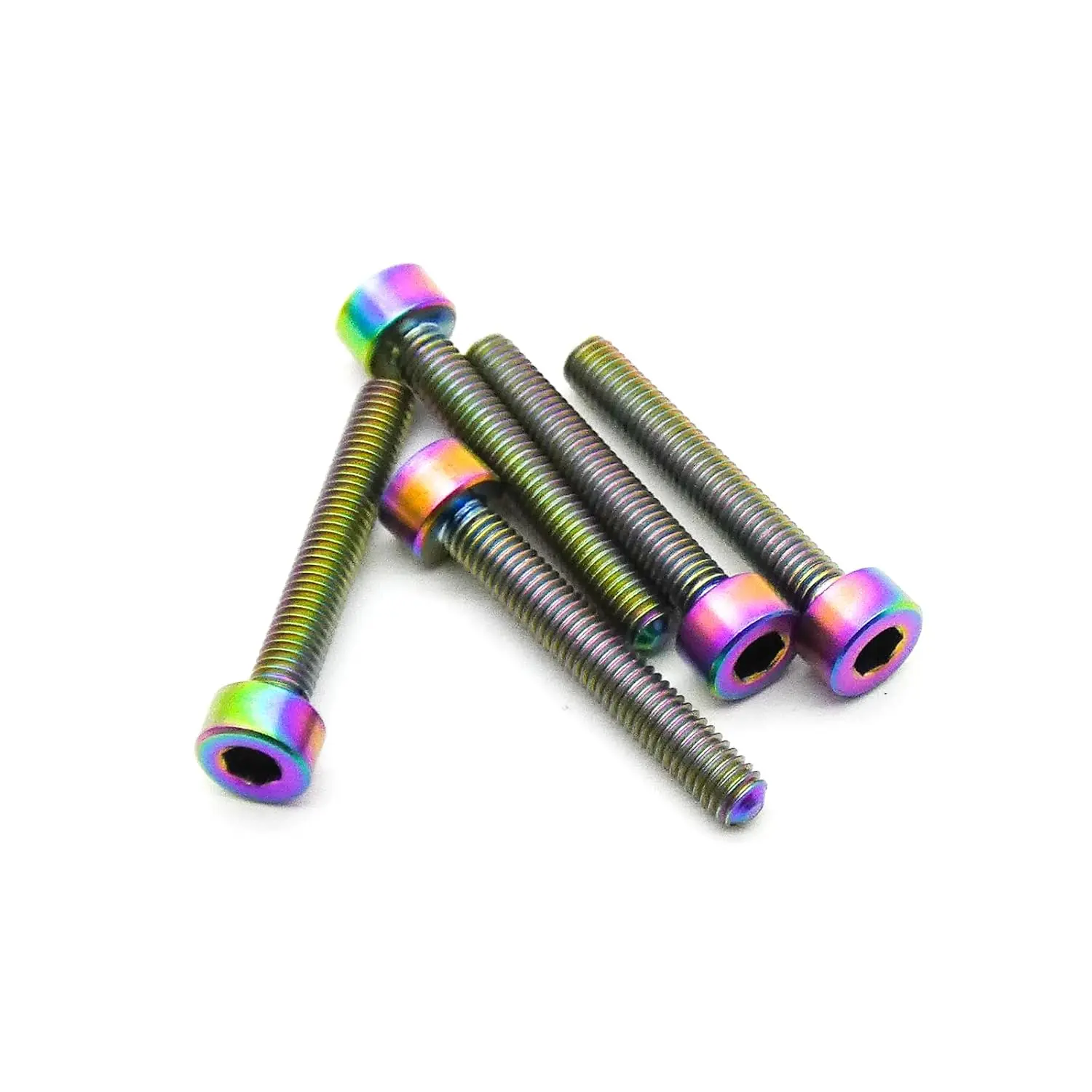 5 Pieces Lightweight M3-3mm Socket Head TC4 Titanium Hex Screws - 5x Titanium Anodized Rainbow Surface Fasteners, M3x20mm Longevity Screws for Robotics, Model Craft