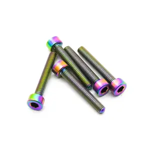 5 Pieces Lightweight M3-3mm Socket Head TC4 Titanium Hex Screws - 5x Titanium Anodized Rainbow Surface Fasteners, M3x20mm Longevity Screws for Robotics, Model Craft