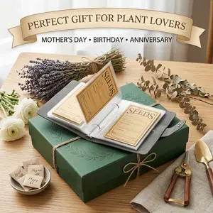 Garden Seed Storage Organizer Kit with 50 Self Sealing Seed Envelopes & 25 Divider Tabs, Seed Saving and Sorting Box for Flowers, Herbs & Vegetables, Gardening Organization Essentials, Gift for Plant Lovers