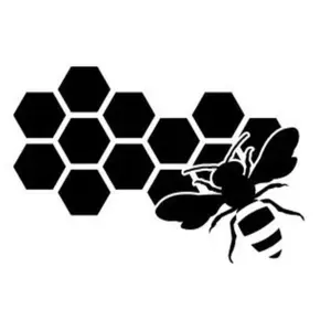 honeycomb and bee vinyl decal sticker 5"