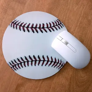 Everything Baseball Sports Desk Gift - White Baseball Shaped Mousepad