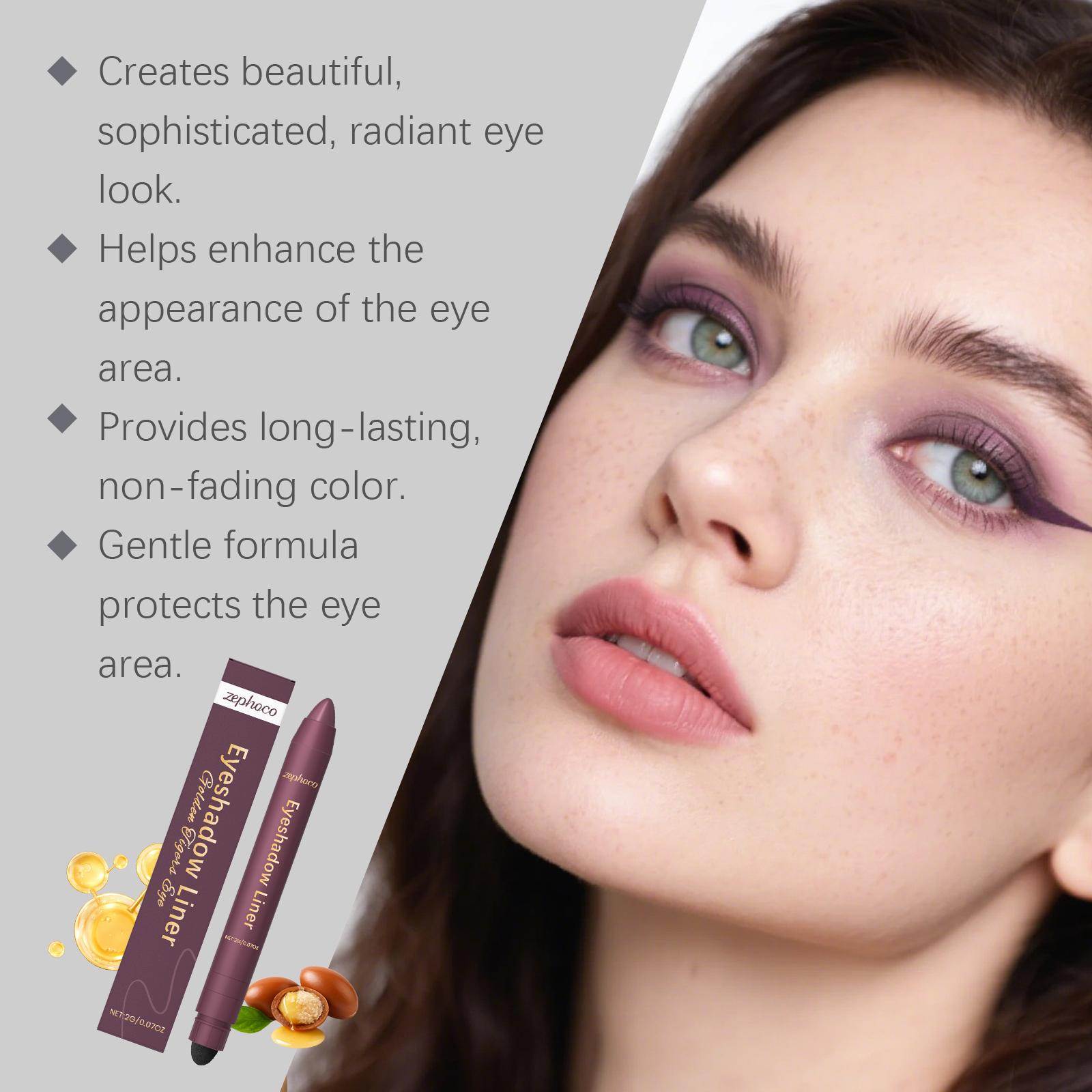 2-in-1 Eyeliner Pencil & Shadow Liner Duo, Waterproof Sweatproof, Smudge-Resistant, Smooth Easy to Apply, Color-Prominent Eye Makeup